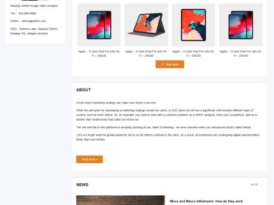 【K583】电子产品类带下载功能的外贸企业网站模板